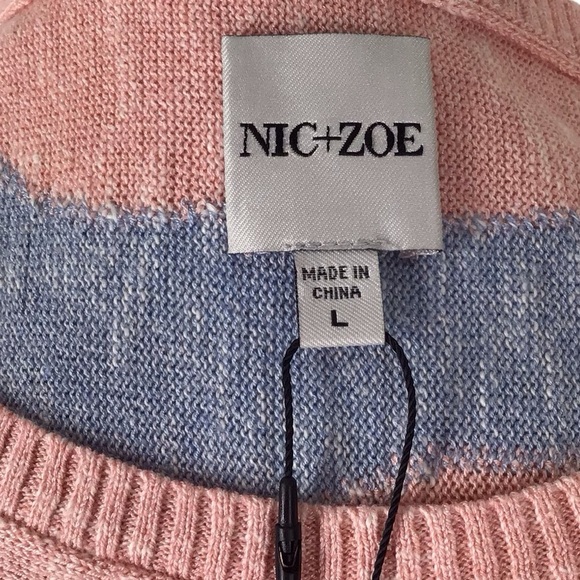 NIC + ZOE Shell Burst Short Sleeve Sweater NWT Size Large - Picture 11 of 11